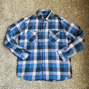 Mens Flannel Large Molokai Blue Long Sleeve Button Shirt